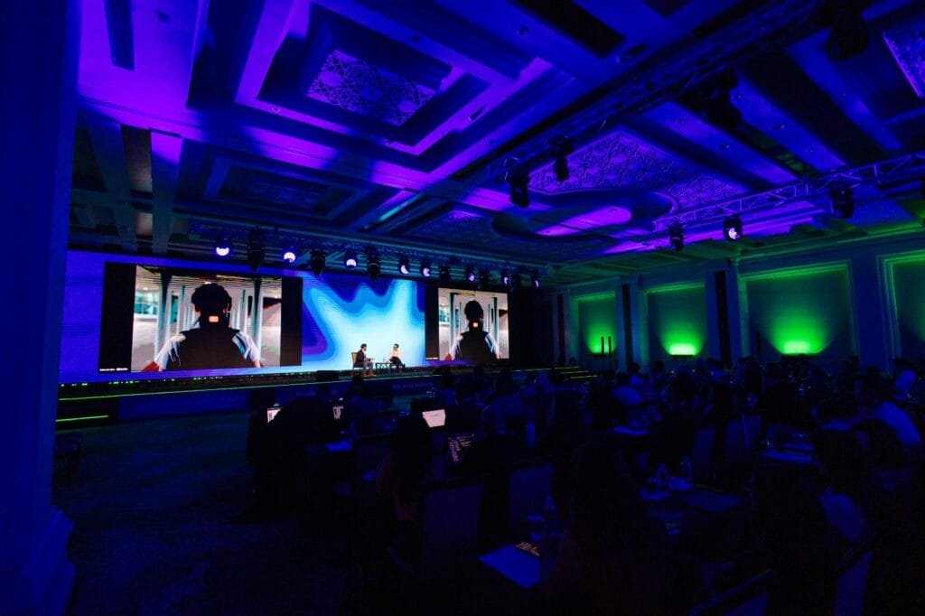 International corporate meeting stage and audience in Belek, Antalya